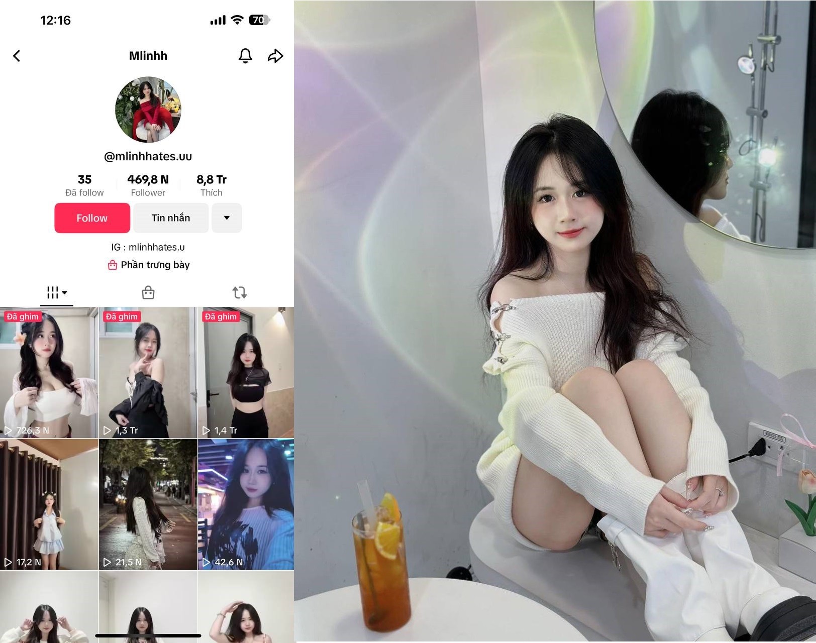 Clip sex Tiktoker Mlinhhate siêu hấp dẫn